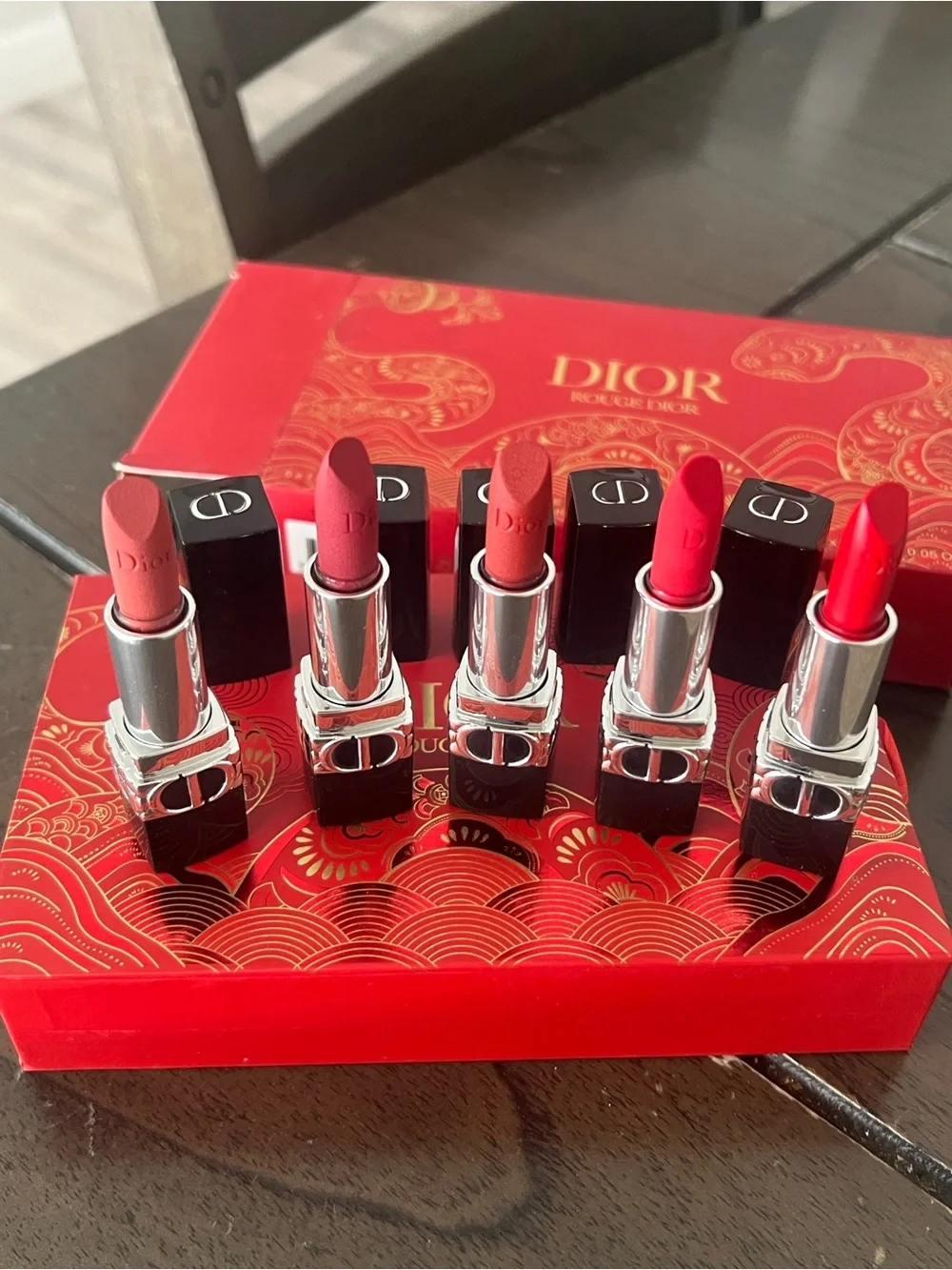 Dior Rouge Lipstick regular size Set — Assorted Red Tones half price only today